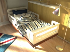 Ліжко IndigoWood Cloud 160x80cm white / natural wood